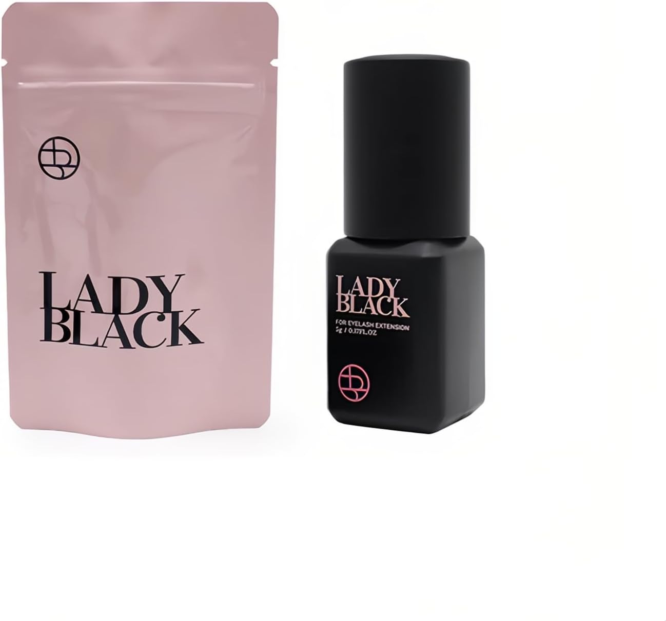 Lady Black Eyelash Extension Glue 5ml, Low Smoke, Low Irritation, Long Lasting Eyelash Extensions, 1-2s Fast Drying, 5-6 Week Retention (1PCS)