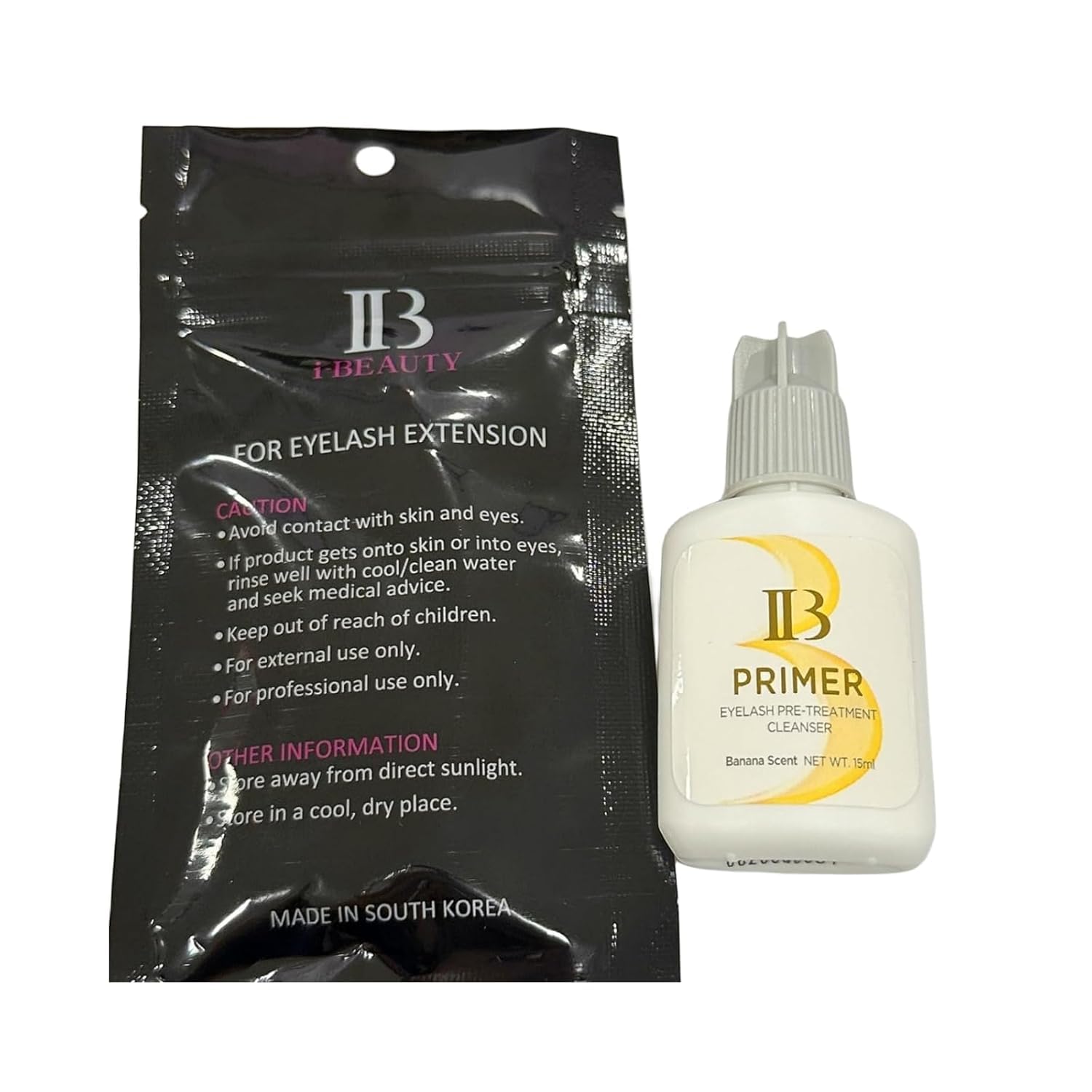 Eyelash Extensions Glue Pro Volume Eyelash Extenions Pack Bonder+Primer 15ml IB Primer Super Bonder False Lash Adhesive Glue Makeup Tools for Professional Salon Use