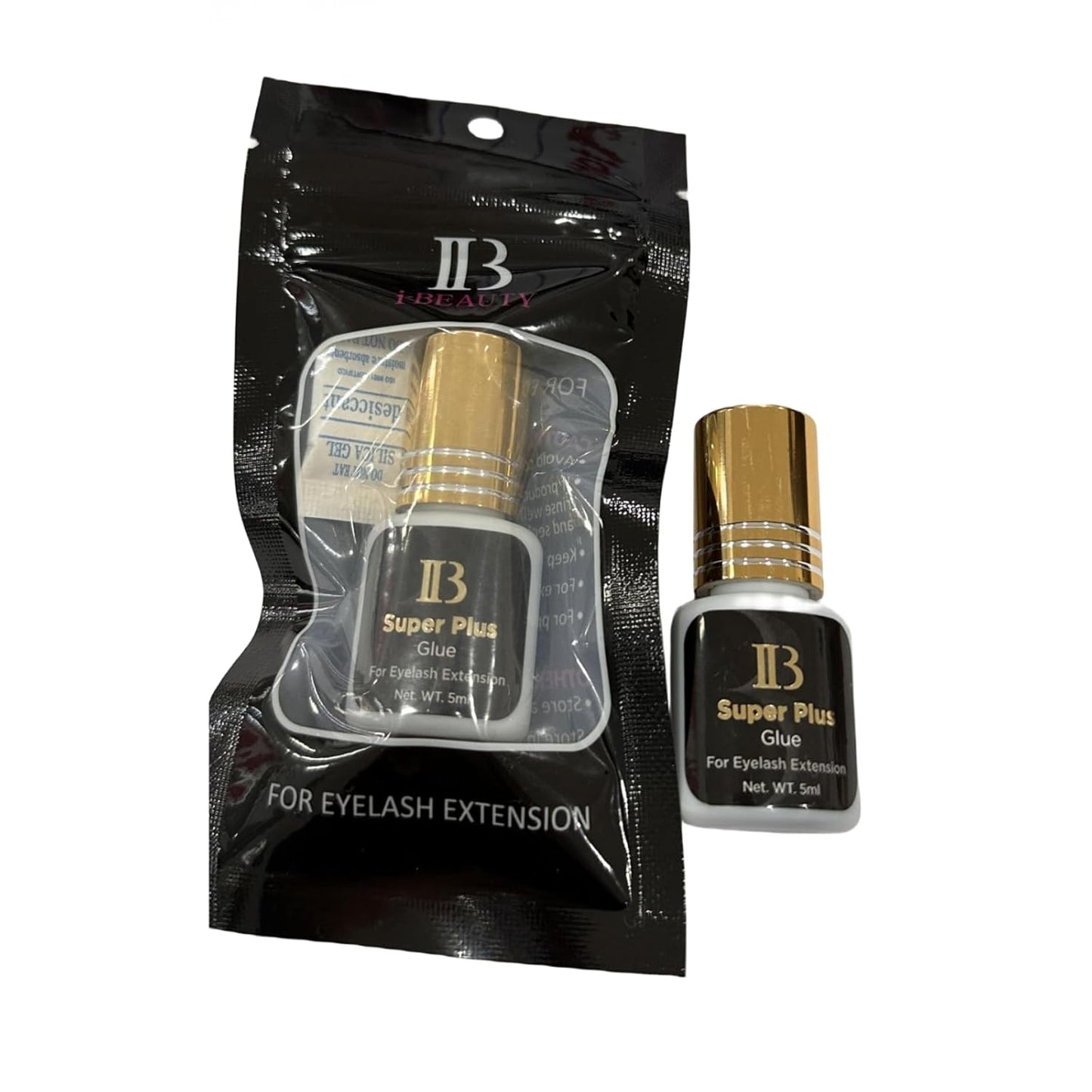 1 PCS Eyelash Extensions ibeauty Super Plus Glue 5ml, 1-2 Sec Drying Time, Keep 5-6 Weeks, Low Smoke, Professional Eyelash Extension Glue