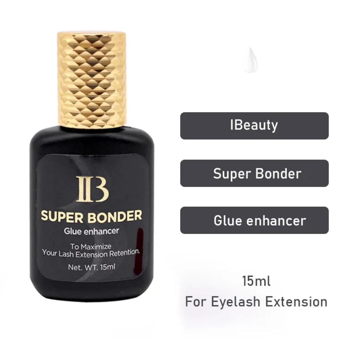 IB Super Bonder Fixing Agent for Eyelashes Extensions Primer for Lash Glue Help Korea IBeauty Adhesive Hardener Professional 15ml