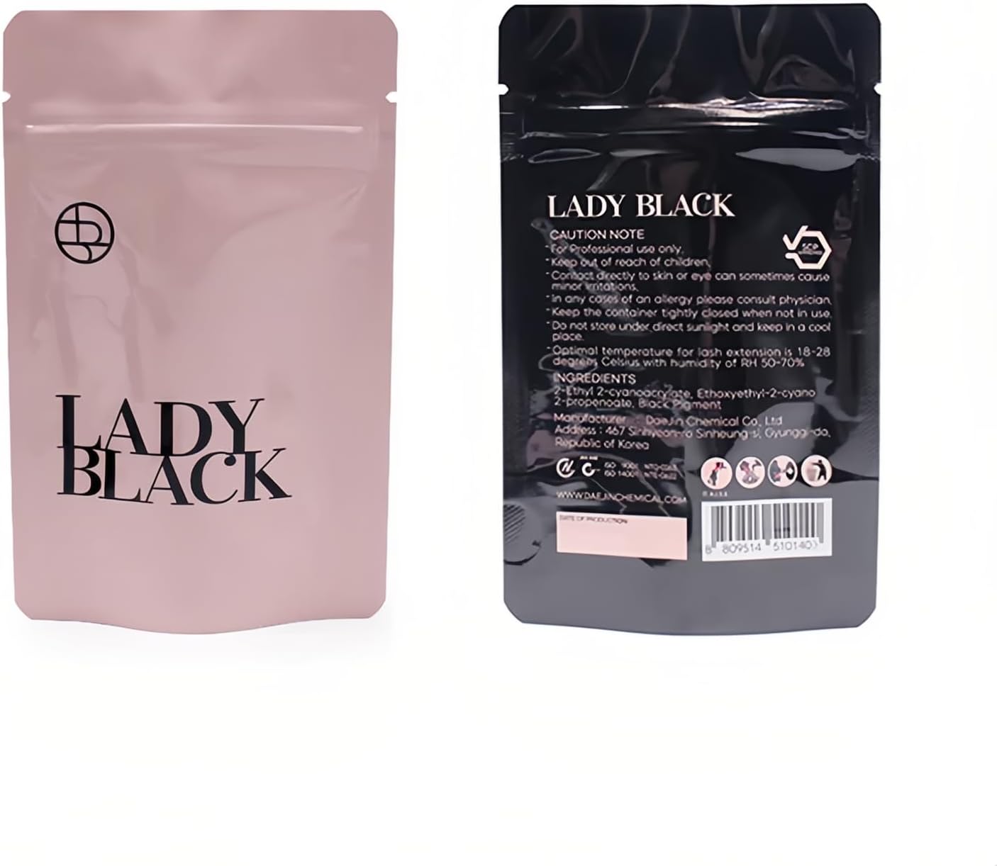 Lady Black Eyelash Extension Glue 5ml, Low Smoke, Low Irritation, Long Lasting Eyelash Extensions, 1-2s Fast Drying, 5-6 Week Retention (1PCS)