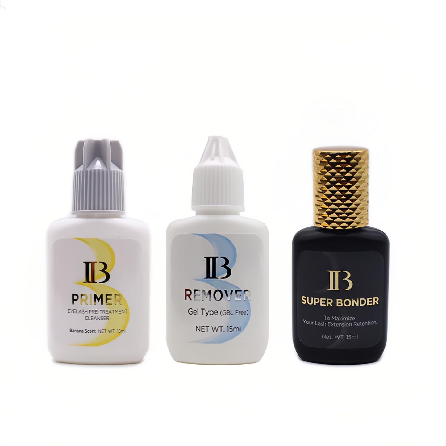 2 Bottles Korea Original IBeauty Eyelash Extensions Glue 15ml IB Primer Super Bonder False Lash Adhesive Glue Makeup Tools for Professional Salon Use