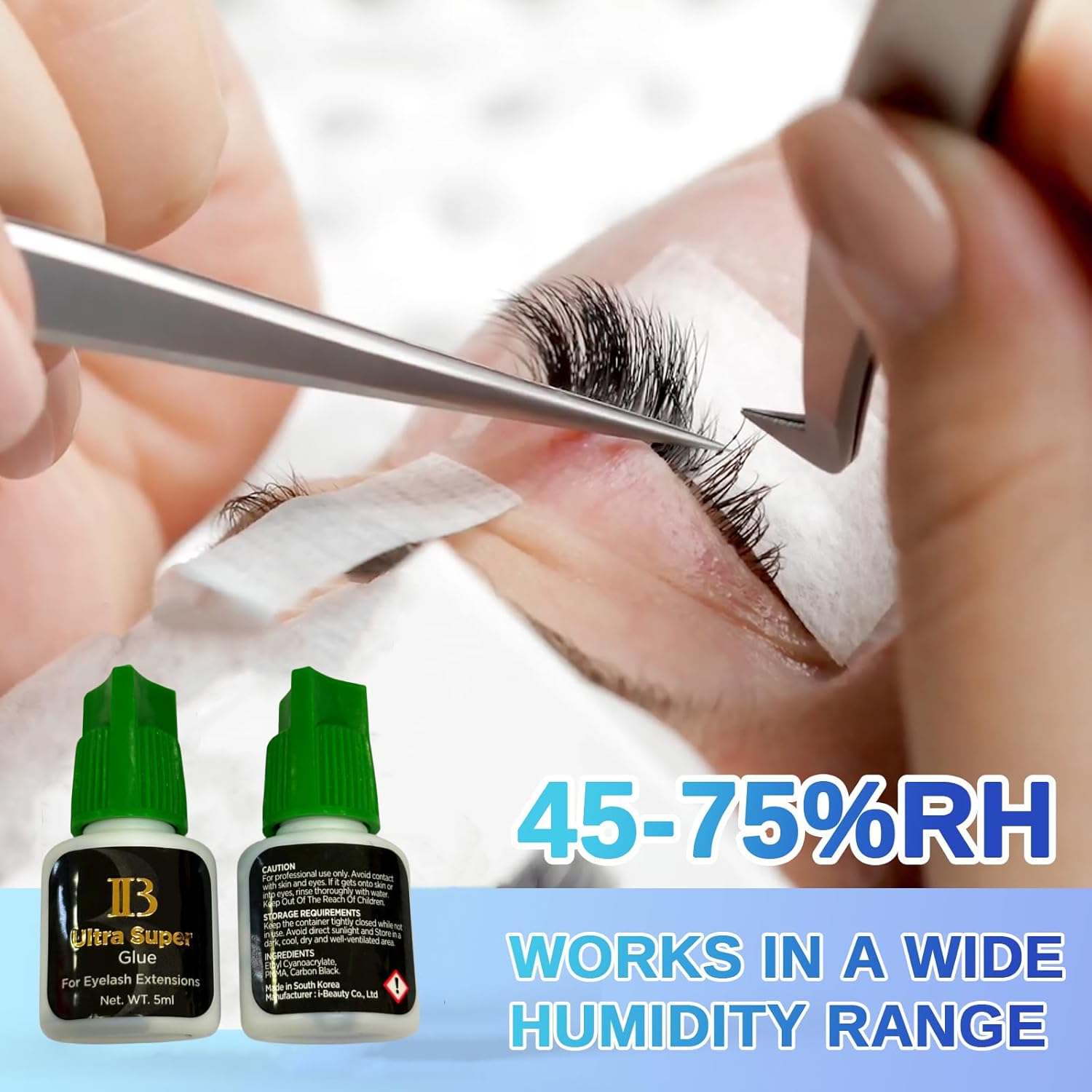 Lava Lash 1 PCS Eyelash Extensions Ibeauty Ultra Super Glue 5ml, Semi-Permanent Eyelash Extension Glue, 1-2 Sec Drying Time, Keep 5-6 Weeks